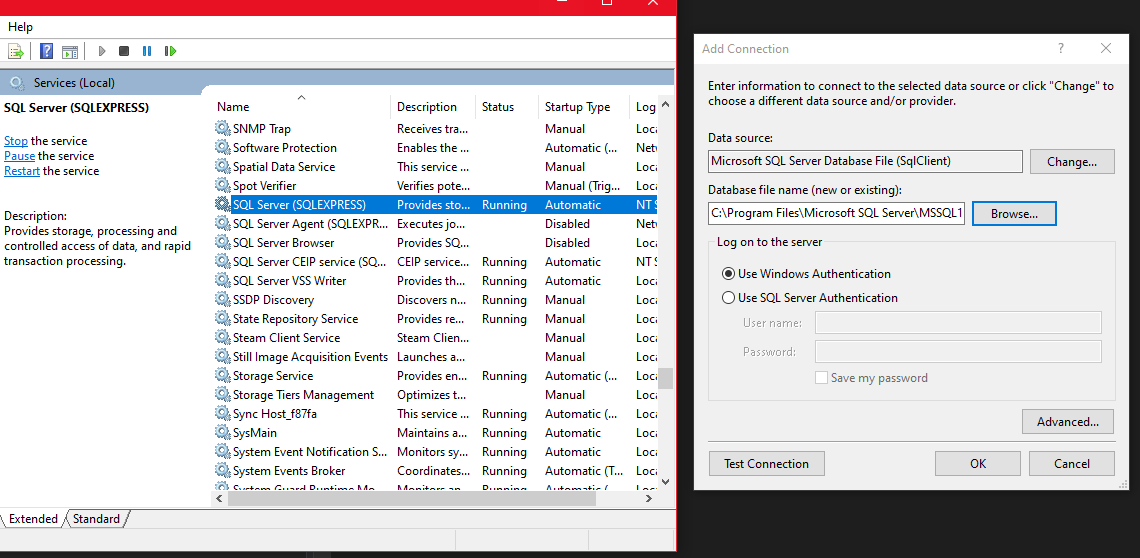 Restart Server to Add Database